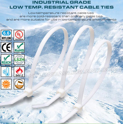 নিম্ন তাপমাত্রা প্রতিরোধী ক্যাবল টাই -40°C, 150x3.6mm ঠান্ডা প্রতিরোধী ক্যাবল টাই নাইলন 6.6 ঠান্ডা পরিবেশের জন্য